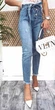Джинсы женские jeans мом с царапками весенний коттоновый DM-3679 Голубой 30 - изображение 2