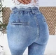 Джинсы женские jeans мом с царапками весенний коттоновый DM-3679 Голубой 30 - изображение 4