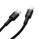 Кабель Baseus Cafule Cable Type-C to iPhone PD 18W 1m Gray+Black - зображення 4