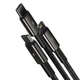 USB кабель 3в1 Micro USB/Lightning/Type-C BASEUS Combo Tungsten Gold One-for-three |1.5M, 3.5A|. Black - зображення 2