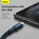 КабельType-C на Lightning BASEUS High Density Braided Fast Charging Data Cale (2M, 20W, PD, 480Mbps). Blue - изображение 7