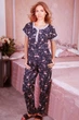 Пижама футболка + брюки Fleur Lingerie МЕЙБЛ 52 на синем - фламинго - изображение 1