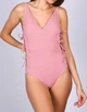 Купальник слитный женский Oysho KP1304 S Красный с белым (200976416) - изображение 1