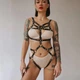 Портупея на тело Dragonfly эко-кожа женская Черная xs-xxl LT-027 - изображение 1
