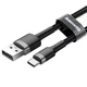 Кабель Baseus Cafule USB-A to USB-C 3m Black/Grey (CATKLF-UG1) - зображення 2