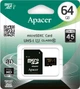 Карта пам'яті Apacer microSDXC 64GB Class 10 UHS-I (AP64GMCSX10U1-R) - изображение 2