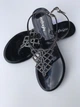 Босоніжки у камінці Swarovski Menghi 38 Чорний 713 - зображення 2