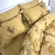 Постельное белье полуторное жаккард с вышивкой Ailin JE4B 160х220 Золотисто-коричневый - изображение 1