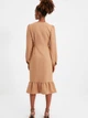 Платье миди женское Trendyol TWOAW22EL0295 36 Camel (8683044014732) - изображение 5