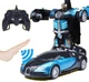 Машинка робот-трансформер Bugatti Robot Car Size 1:18 ART-377/797 на радиоуправлении со световыми эффектами на аккумулятор Черный/Синий - изображение 5
