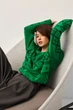 Джемпер oversize в українському стилі Заріна зелений, One Size - изображение 4