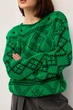 Джемпер oversize в українському стилі Заріна зелений, One Size - изображение 5