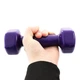 Гантель для фитнеса виниловая цельная (неразборная) OSPORT Profi 2 кг (FI-0105) Фиолетовый - изображение 4