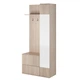 Шафа однодверна з дзеркалом і вішалками для передпокою Green Meble Piaski 90x195x34 (GARDEROBA_GREEN) 111286 - зображення 1