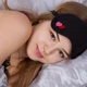 Повязка для сна Черная с Сердечками One size Maski karnaval - изображение 1