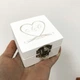 Коробочка скринька для кілець з Ініціалами та датою весілля з дерева з гравіюванням літер Manific Decor Біла 7*7*3.6 см (10.02) - зображення 7