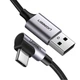 Дата кабель USB 2.0 AM to Type-C 1.0m US284 Angled Alum. Braid Black Ugreen (50941) - изображение 1