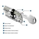 Циліндр EVVA ICS (71хK46) 3KEY ключ-тумблер бронза - зображення 6
