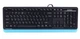 Клавіатура A4tech FKS10 Fstyler Sleek MMedia Comfort, USB (US+Ukrainian+Russian) Blue - зображення 1