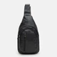 Сумка слинг через плечо мужская из натуральной кожи Laras K10082bl Черная (ROZ6400165724) - изображение 1