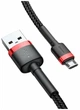Кабель Baseus Cafule USB 2.0 to Micro-USB 2.4A 1m Black/Red (CAMKLF-B91) - изображение 3
