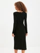 Платье миди осеннее женское Trendyol TPRAW22EL1058 36 Black (8683044514461) - изображение 2