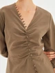 Платье короткое летнее женское Trendyol TWOAW22EL0878 38 Khaki (8683044366794) - изображение 4