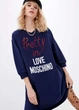 Утепленное темно-синие женское платье свитер с логотипом Love Moschino 46 IT Mch0005 - изображение 2