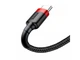 Кабель Baseus Cafule USB 2.0 to USB-C 15W 3A 0.5m Black/Red (CATKLF-A91) - изображение 2
