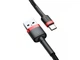Кабель Baseus Cafule USB 2.0 to USB-C 15W 3A 0.5m Black/Red (CATKLF-A91) - изображение 4