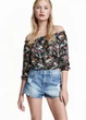 Блуза H&M 44 Черный 0373948_цветы_15 - изображение 2
