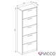 Шафа для взуття Vicco Gizmo, 5 полиць, 59x169, білий глянець - зображення 4