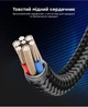 Кабель Type-C - USB (1m) поворотний на 180 ° роз'єм 3.0 A Fast Charging для смартфонів планшетів дата-кабель швидкої зарядки та передачі даних USLION US0132 Silver - зображення 3