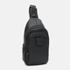 Сумка слинг через плечо мужская из натуральной кожи Laras K104034bl Черная (ROZ6400205685) - изображение 3