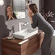 Cмеситель на раковину с высоким изливом HANSGROHE VIVENIS белый латунь с донным клапаном 75040700 - изображение 5