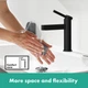 Cмеситель на раковину одновентильный HANSGROHE Finoris черный латунь с донным клапаном 76020670 - изображение 4