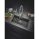 Мойка для кухни GROHE гранитная K700 780x510мм прямоугольная врезная с сифоном черная 31652AT0 - изображение 4