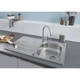 Мийка для кухні GROHE з нержавіючої сталі Sink K200 860x500мм прямокутна врізна матова 0.7мм із сифоном 31552SD1 - зображення 5