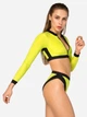 Купальник раздельный женский Designed for Fitness 110623401 L Лимонный с хаки (DF2000000020976) - изображение 2