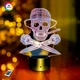 3D ночник "Череп 8" (УВЕЛИЧЕННОЕ ИЗОБРАЖЕНИЕ) подарочная упаковка + 16 цветов + пульт ДУ + сетевой адаптер&nbsp;+ батарейки (3ААА) &nbsp;3DTOYSLAMP - изображение 1