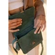 Кожаная женская бохо-сумка Лилу зеленая Crazy Horse - изображение 9