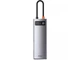 USB-хаб Baseus Metal Gleam Series 8-in-1 USB-C to 3xUSB 3.0 + USB-C + HDMI + RJ-45 + SD/TF Gray (CAHUB-CV0G) - изображение 1
