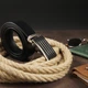Ремень мужской из натуральной кожи Vintage leather-20301 115 см Черный - изображение 8