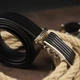 Ремень мужской из натуральной кожи Vintage leather-20301 115 см Черный - изображение 9