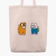 Эко сумка шоппер Амонг Ас Время приключений Фин и Джейк (Among Us Adventure Time Finn & Jake) (9227-2414) 41x35x8.5 см Бежевый - изображение 1