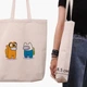 Эко сумка шоппер Амонг Ас Время приключений Фин и Джейк (Among Us Adventure Time Finn & Jake) (9227-2414) 41x35x8.5 см Бежевый - изображение 5