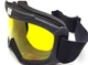 Маска лижна UV400 захист Чорна матова оправа Жовте скло окуляри для лиж V5 (625432676) - зображення 3