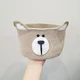 Вязаная корзина для мелочей корзинка органайзер подставка Медвежонок из трикотажной пряжи для мелочей детских принадлежностей для детской комнаты ручной работы 21х13 см (23553-Нов) - изображение 3