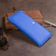 Горизонтальный тонкий кошелек из кожи унисекс ST Leather 19329 Синий - изображение 9