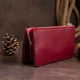 Кожаный кошелек-клатч женский ST Leather 19,2х10х2 см (acs0015942) Бордовый - изображение 7